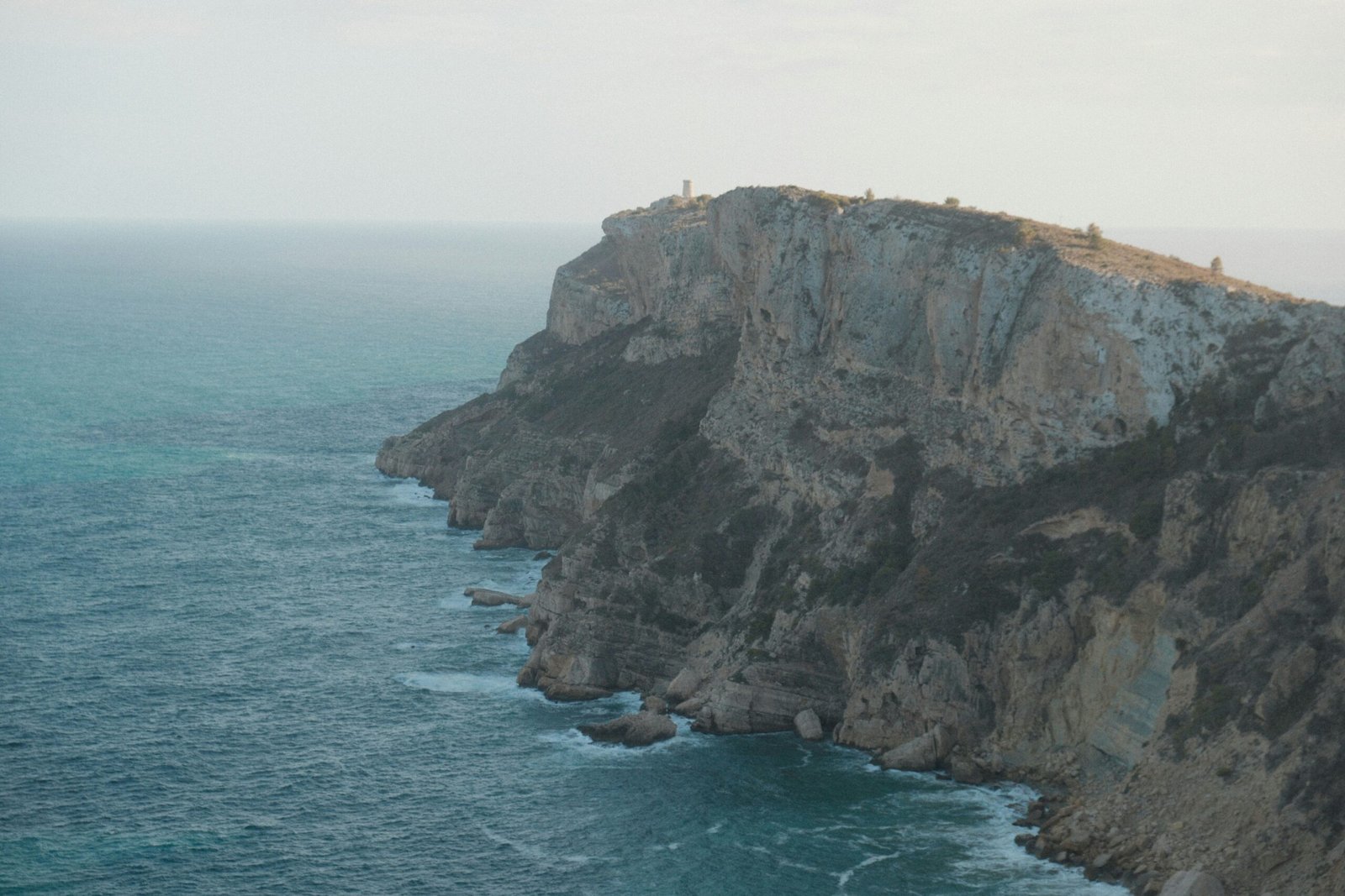 Cinematic cliffside filming setup