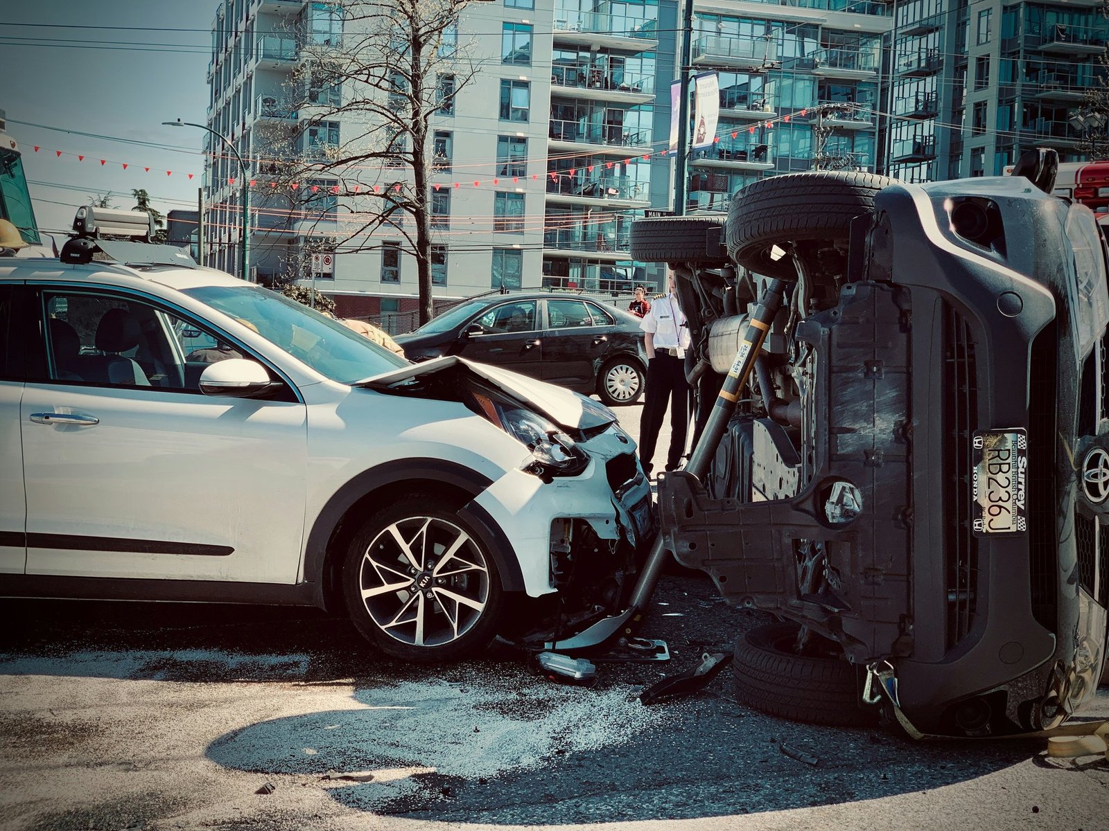 Film crew dealing with an accident on set