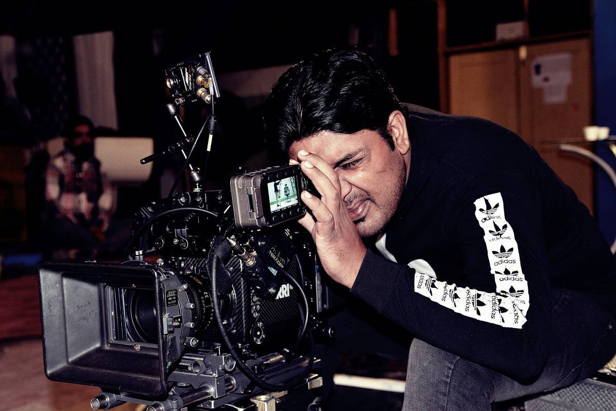 A crew member falling on set due to unsecured equipment